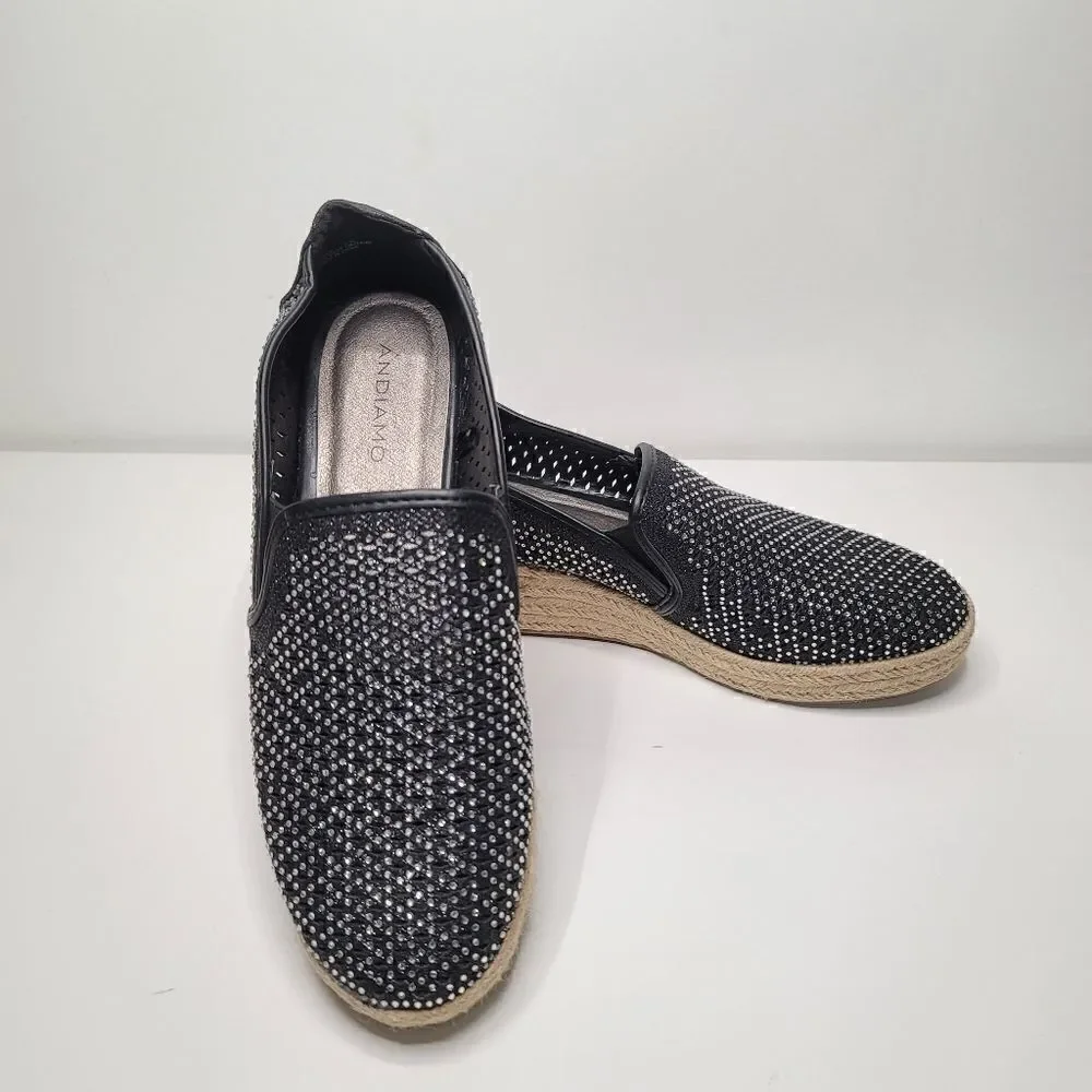 NEW Andiamo arosa jeweled espadrille slip …